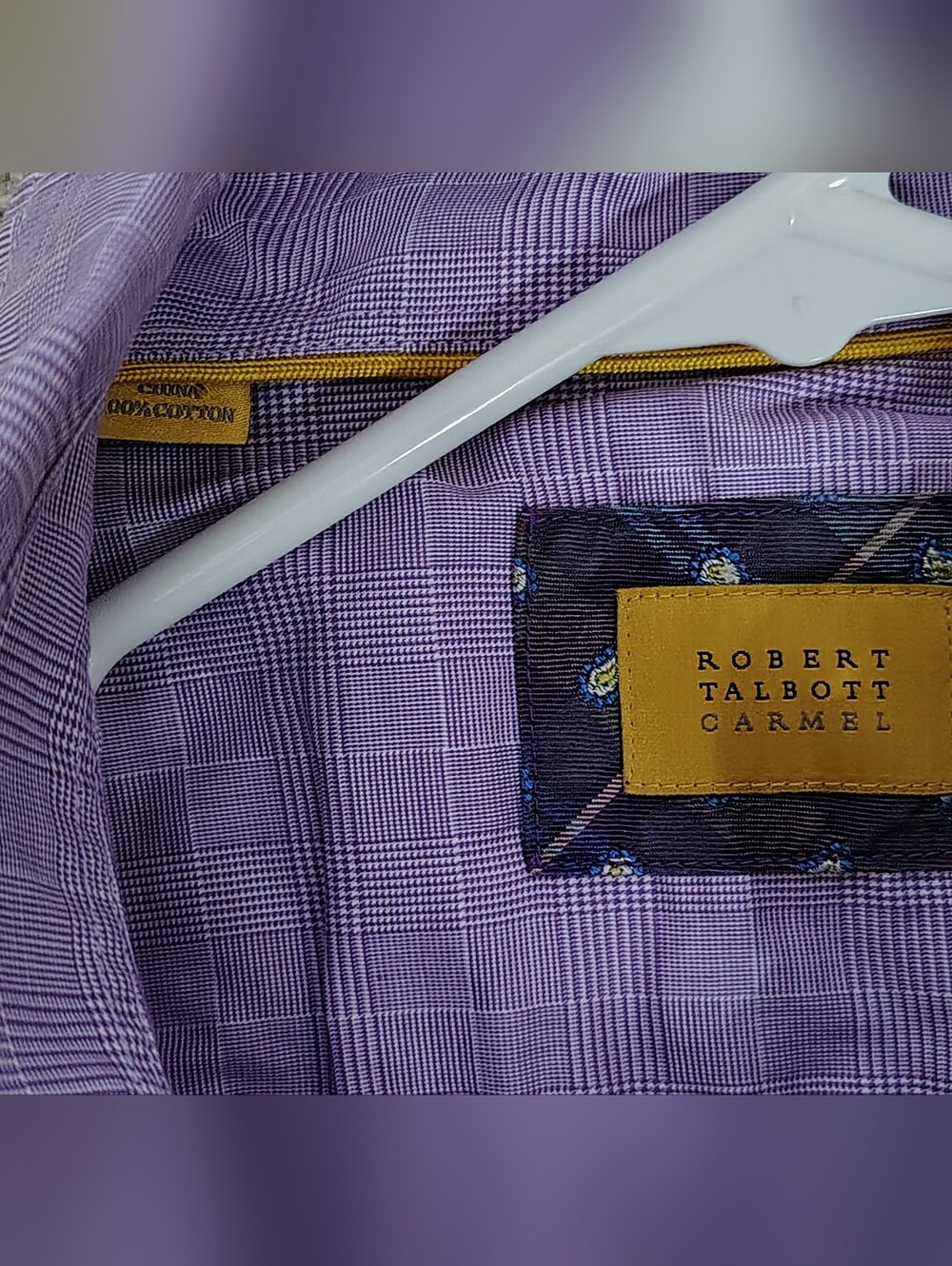 Men's Robert Talbott Lavender Dress Shirt - Picture 2 of 16